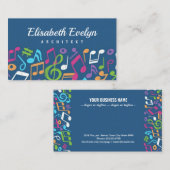 handbeschilderde kleurrijke muzieknoten visitekaartje (Voorkant / Achterkant)