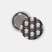 Handbeschilderde kwallen, levendig  patroon. magneet (Voorkant / Achterkant)