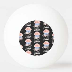 Handbeschilderde kwallen, levendig patroon. pingpongbal
