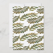 Handbeschilderde Leaves Wedding Invitation Kaart (Achterkant)