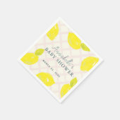 Handbeschilderde limoen roze Baby showers servette Servet (Hoek)