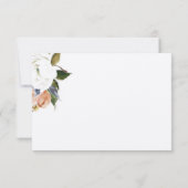 Handbeschilderde oliesbloemen RSVP in perzikkleuri (Achterkant)