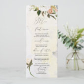 Handbeschilderde oliesbloemen Wedding Menu "Bright (Staand voorkant)