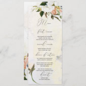 Handbeschilderde oliesbloemen Wedding Menu "Bright (Voorkant / Achterkant)