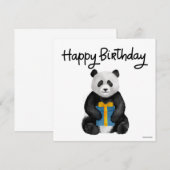 Handbeschilderde Panda Birthday Card (Voorkant / Achterkant)