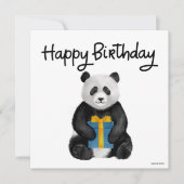 Handbeschilderde Panda Birthday Card (Voorkant)