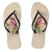 Handbeschilderde  Roze en Witte Rozen Stijl Teenslippers (Voetbed)