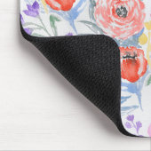 Handbeschilderde roze koraal waterverf bloemen muismat (Hoek)