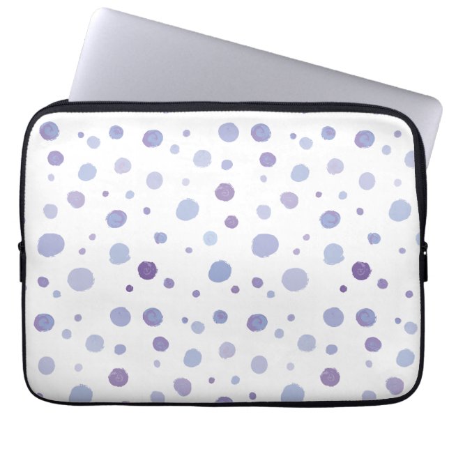 Handbeschilderde stippen laptop sleeve (Voorkant)