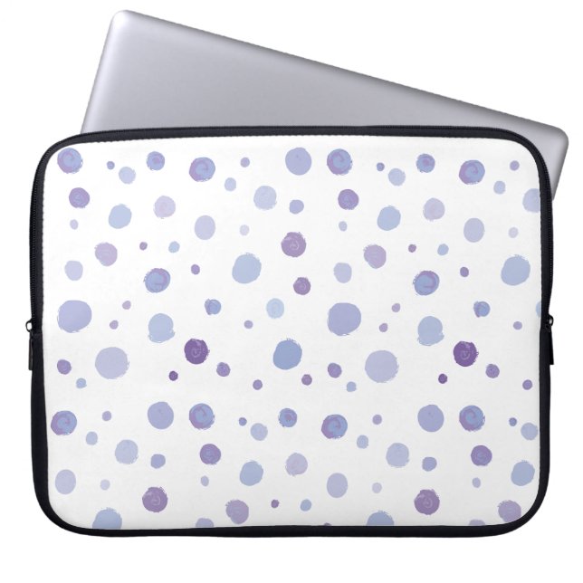 Handbeschilderde stippen laptop sleeve (Voorkant)
