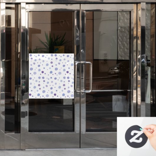 Handbeschilderde stippen raamsticker (Kantoordeur)