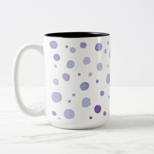 Handbeschilderde stippen tweekleurige koffiemok (Links)