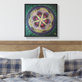 Handbeschilderde Vloer van de Heilige Geometrie va Canvas Afdruk (Insitu (Slaapkamer))