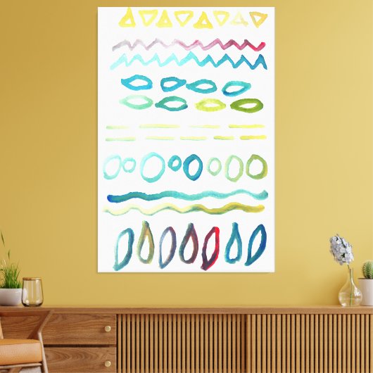 handbeschilderde vormen canvas afdruk (Insitu (Woonkamer))