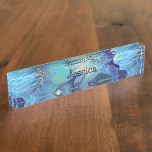 Handbeschilderde Waterverf Floral Aqua and Blues