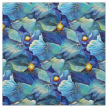 Handbeschilderde Waterverf Floral Aqua en Blues Vi