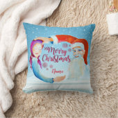 Handbeschilderde Waterverf Magische Kerstman Kussen (Deken)