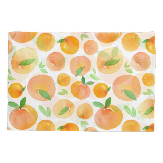 Handbeschilderde waterverf perziken: naadloos. kussensloop (Achterkant)