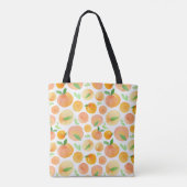 Handbeschilderde waterverf perziken: naadloos. tote bag (Achterkant)