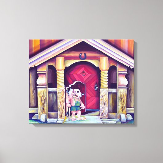 Handbeschilderde Waterverf Scandinavische troll Canvas Afdruk (Voorkant)