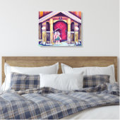 Handbeschilderde Waterverf Scandinavische troll Canvas Afdruk (Insitu (Slaapkamer))