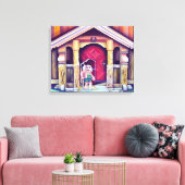 Handbeschilderde Waterverf Scandinavische troll Canvas Afdruk (Insitu (Woonkamer))