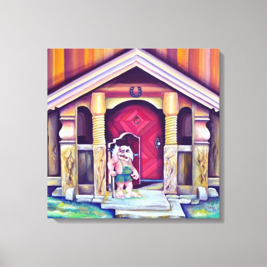 Handbeschilderde Waterverf Scandinavische troll Canvas Afdruk (Voorkant)