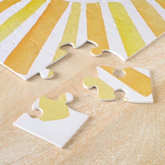 Handbeschilderde Waterverf Zon Legpuzzel (Zijkant)