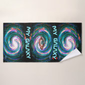 Handbeschilderde Whirpool Galaxy met een Oog Badhanddoek (Badhanddoek)