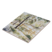 Handbeschilderde zomerbomen waterverf groene tegeltje (Zijkant)