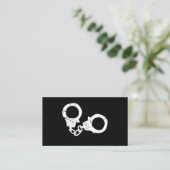 Handboeien Politiewetshandhavingsbescherming Serve Visitekaartje (Staand voorkant)