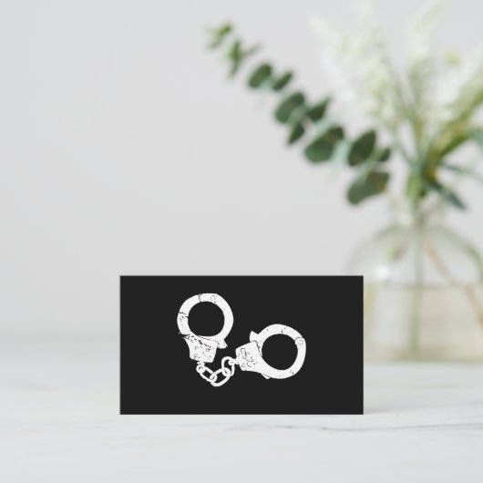 Handboeien Politiewetshandhavingsbescherming Serve Visitekaartje (Staand voorkant)