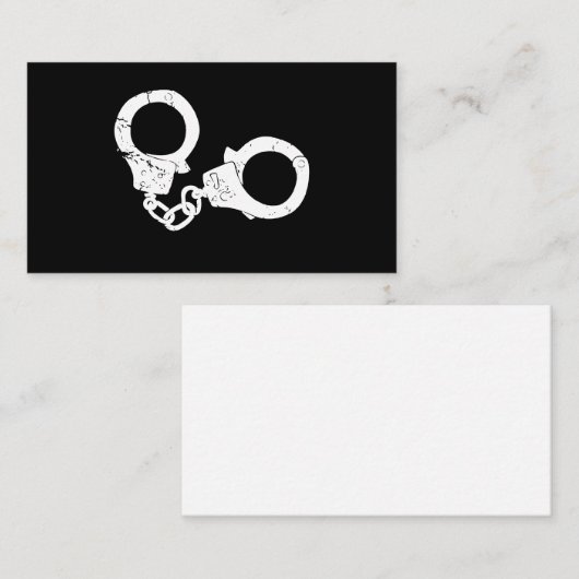 Handboeien Politiewetshandhavingsbescherming Serve Visitekaartje (Voorkant / Achterkant)