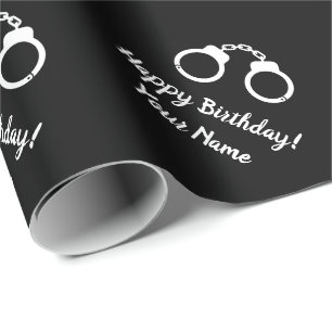 Handboeien silhouette wetshandhaving Birthday Cadeaupapier