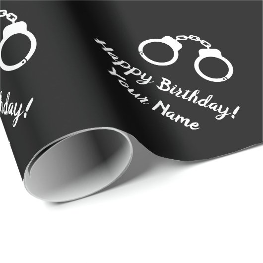 Handboeien silhouette wetshandhaving Birthday Cadeaupapier (Rol Hoek)