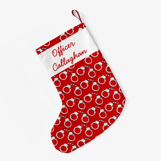 Handboeien van wetshandhavingsfonds met patroon kleine kerstsok (Achterkant (Hangend))