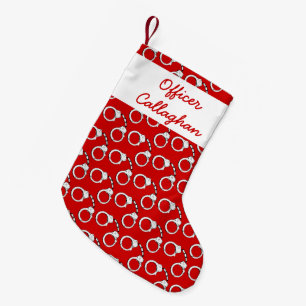 Handboeien van wetshandhavingsfonds met patroon kleine kerstsok
