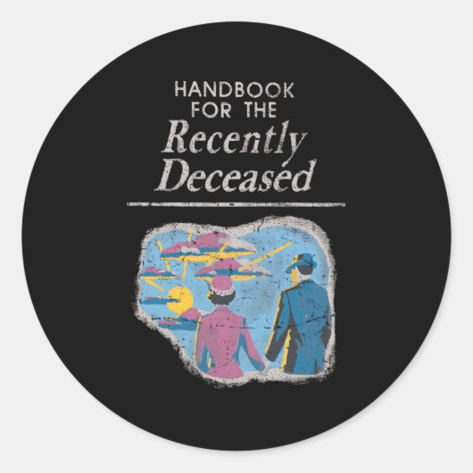 Handboek voor de onlangs overleden voorstanders ronde sticker (Voorkant)