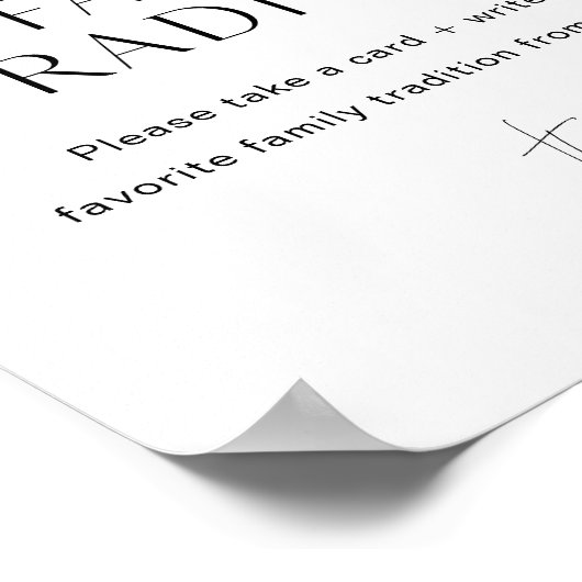 HANDBOODSCHEMA Baby shower traditionele familie Poster (Hoek)