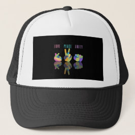 Handbordtrucker Trucker Hat van Love Peace Unity Trucker Pet