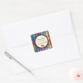 handbreien vierkante sticker (Envelop)