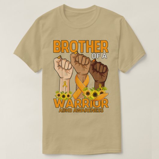 Handbroer van een Warrior ADHD-bewustzijn Zonneblo T-shirt (Design voorkant)