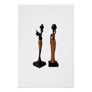 Handcrafted African Figurines Wall Art Perfect Poster
