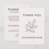 Handcrafted Artisan Minimalist Botanical Label Bedankkaart (Voorkant / Achterkant)