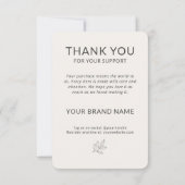 Handcrafted Artisan Minimalist Botanical Label Bedankkaart (Achterkant)