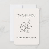Handcrafted Artisan Minimalist Botanical Label Bedankkaart (Voorkant)