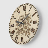 Handcrafted Floral Wood Wall Clock Grote Klok (Hoek)