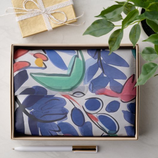 Handcrafted Folk Art-inspired Seidenpapier Tissuepapier (Geschenk)