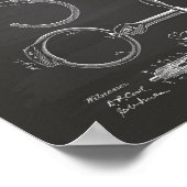 Handcuff 1888 Patent Art Chalkboard Poster (Hoek)