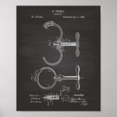 Handcuff 1888 Patent Art Chalkboard Poster (Voorkant)